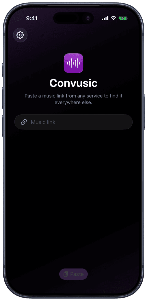The Convusic app on iPhone